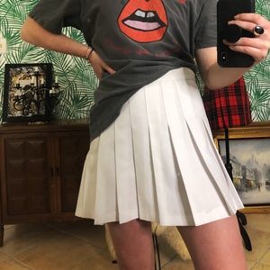 American Apparel white pleated tennis mini skirt